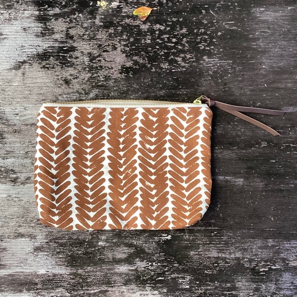 NEW bookhou POUCH bag linen + canvas large - Picture 1 of 3